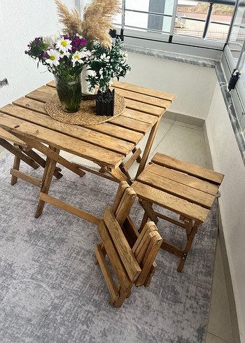 Ahşap Katlanabilir Masa ve Sandalyeler - Görsel 3