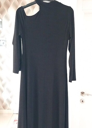 Siyah midi boy elbise - Görsel 5