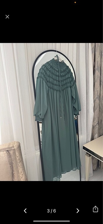 Mint yeşili şifon elbise