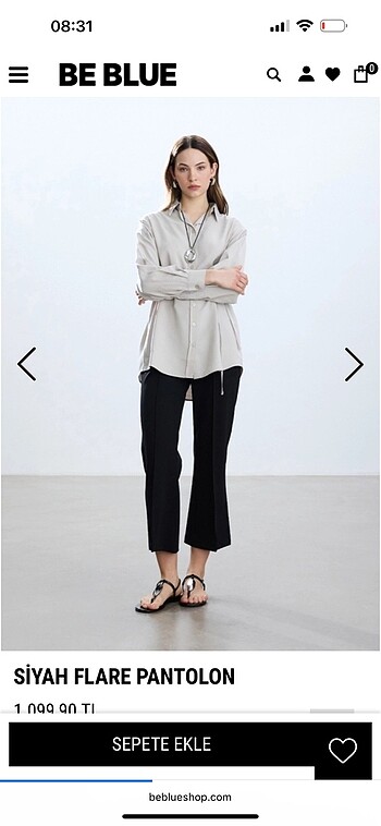 Suud Collection Be blue flare pantolon
