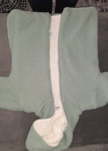 Kapüşonlu  Çocuk Gri Örgü Hırka - Görsel 2