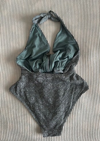 Gri Yılan Desenli Kadın Mayo - Görsel 4