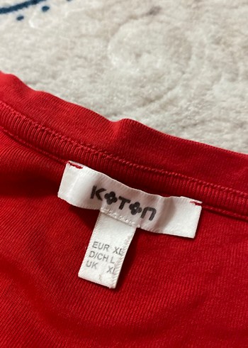 Koton Kadın Kırmızı Tişört XL - Görsel 2