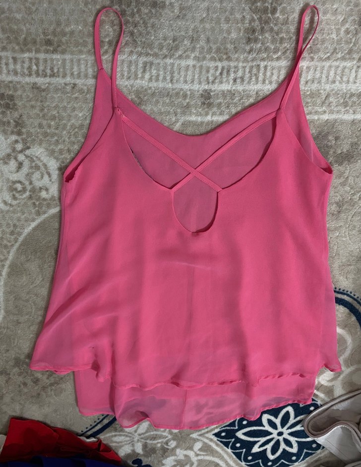 Pembe Askılı Salaş Mini Bluz - Görsel 2