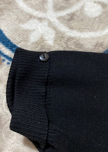 Siyah Kısa Kollu Boğazlı Triko Kazak - Görsel 2