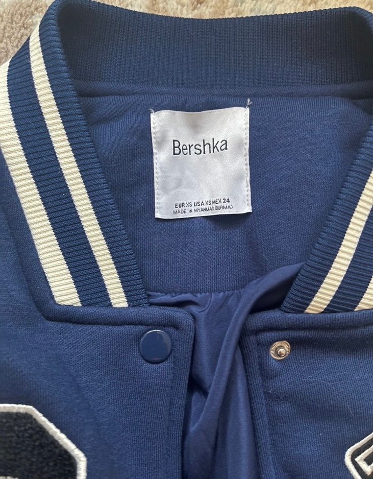 Düğmeli Lacivert Kadın Bomber Ceket - Görsel 2