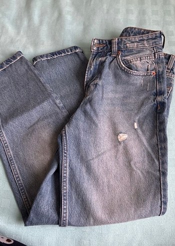 Bershka Kadin Mavi Denim Salas Midi Jean