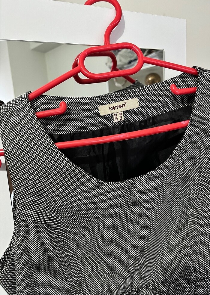 KOTON GRİ TÜVİT JİLE ELBİSE - Görsel 3