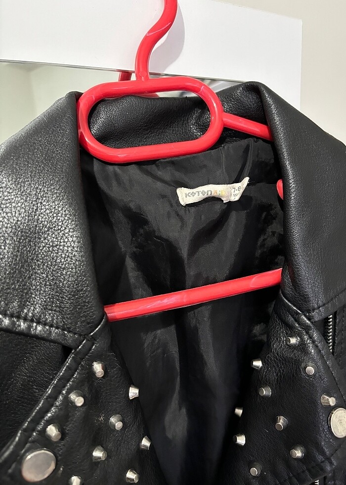 ÇOCUK DERİ CEKET SİYAH ZIMBALI - Görsel 2