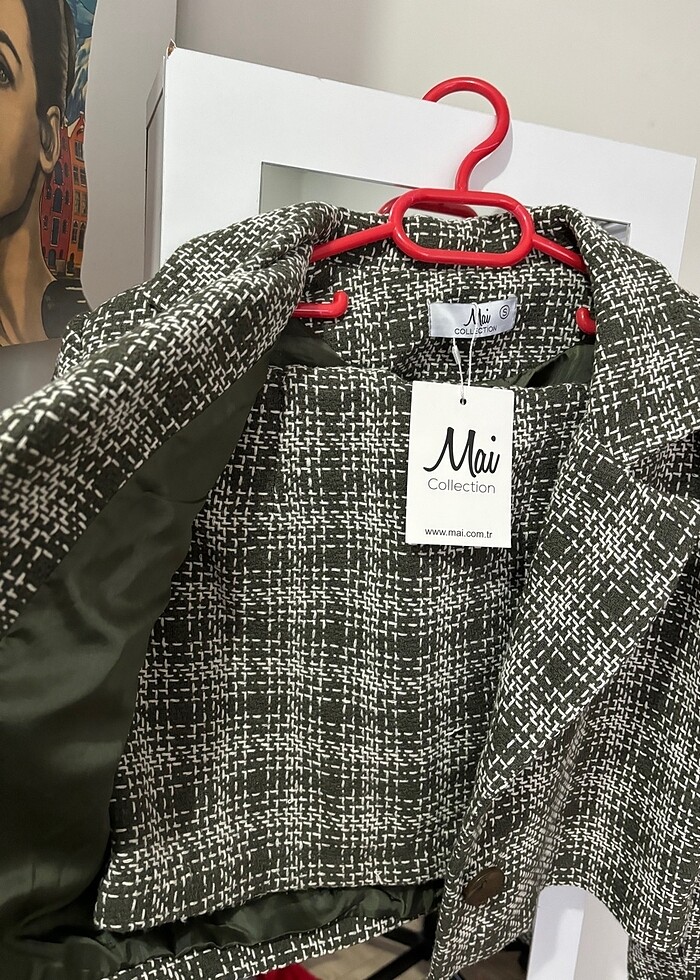 MAİ YEŞİL KARELİ TÜVİT BLAZER ETEK TAKIM - Görsel 3