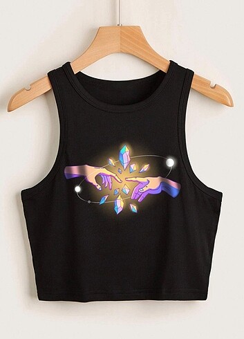 Hands Halter Yaka Crop Top
