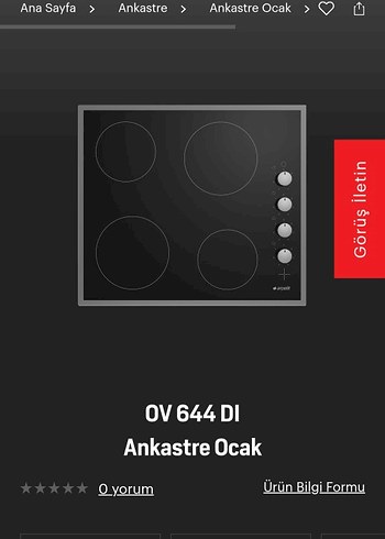 Ankastre Siyah Cam Ocak 0V644DI