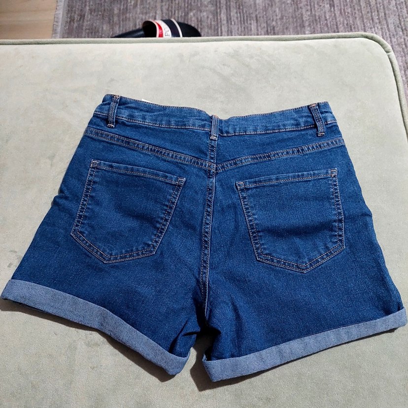 Lacivert Kadın Denim Şort - Görsel 3