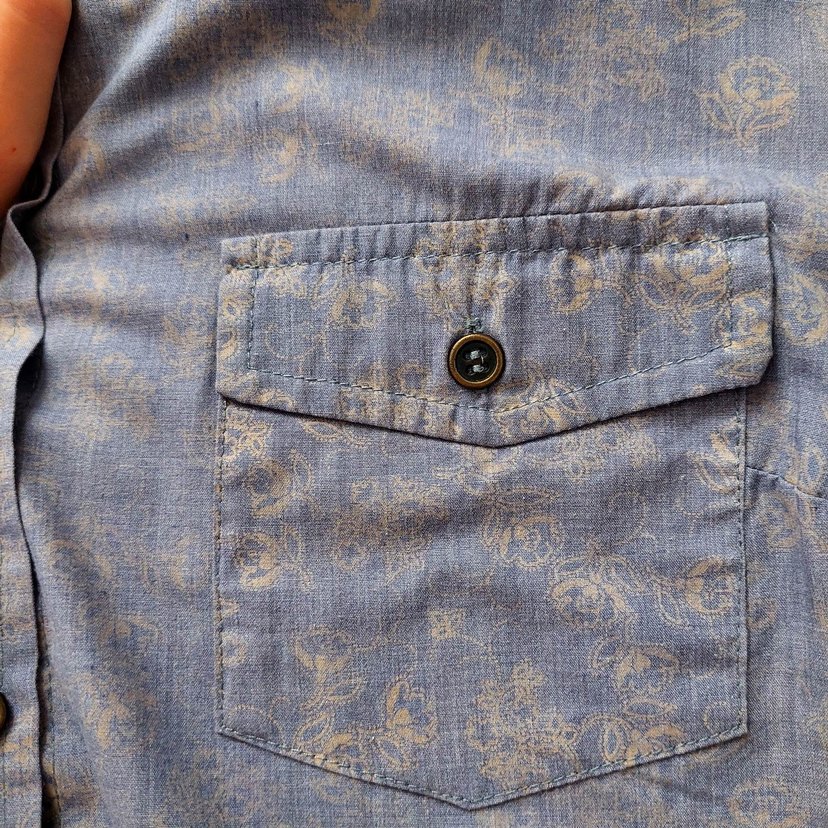 Düğmeli Mavi Denim Kadın Gömlek - Görsel 5