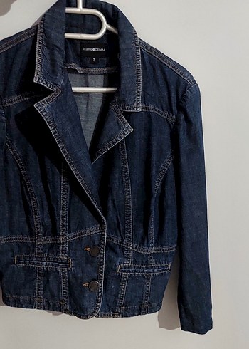 Kadın Lacivert Normal Boy Denim Ceket - Görsel 4