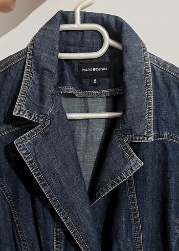 Kadın Lacivert Normal Boy Denim Ceket - Görsel 2