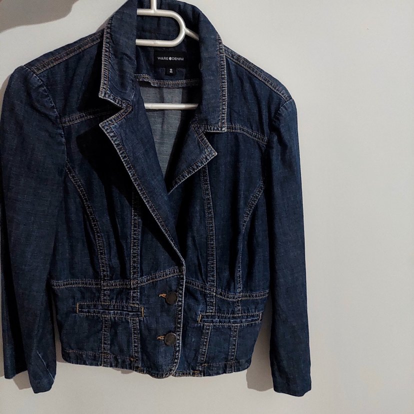 Kadın Lacivert Normal Boy Denim Ceket - Görsel 4