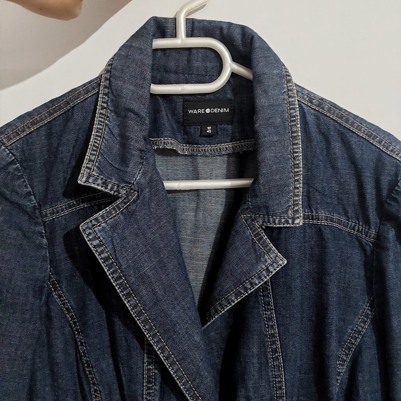 Kadın Lacivert Normal Boy Denim Ceket - Görsel 2