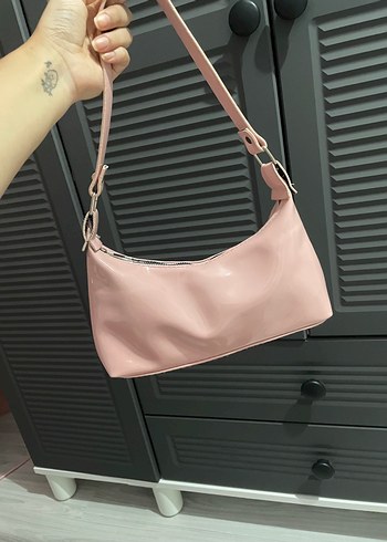 Pembe Deri Kadın Omuz Çantası