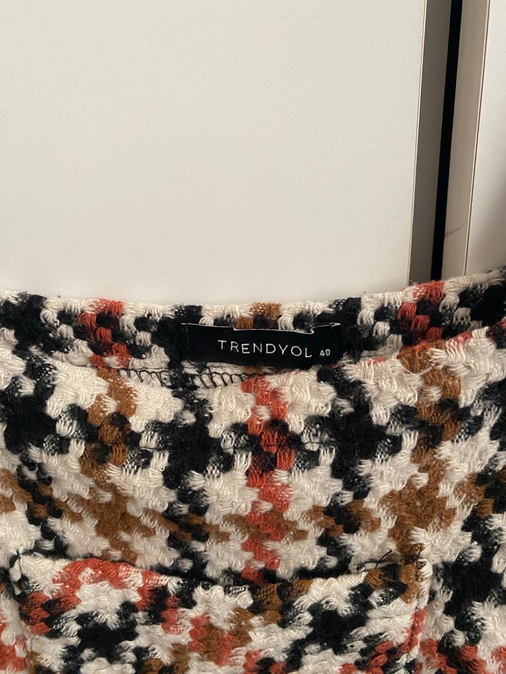 Kahverengi Kareli elbise - Görsel 2