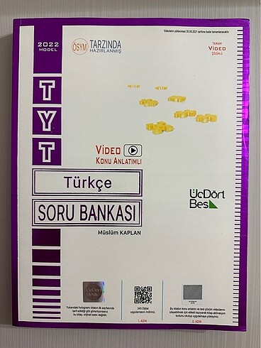 ÜÇ DÖRT BEŞ YAYINLARI TYT TÜRKÇE SORU BANKASI