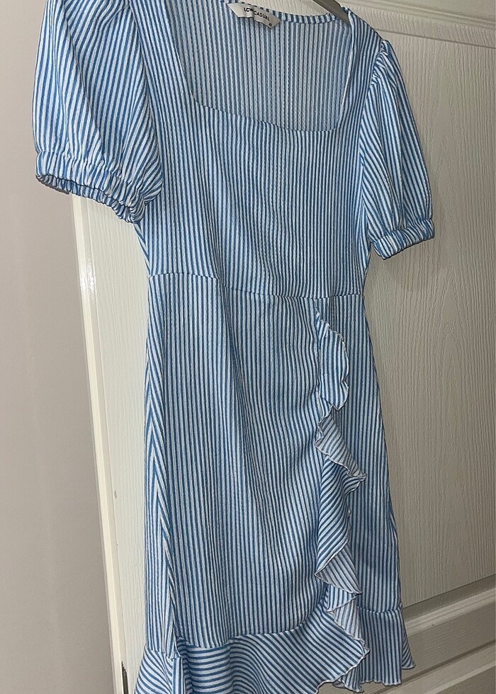 Mavi çizgili kısa elbise - Görsel 2