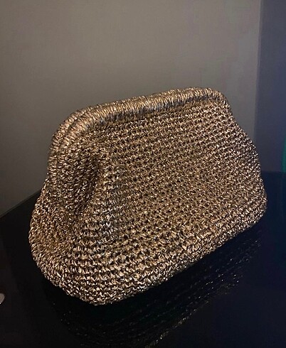 Hasır simli clutch çanta