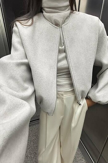 xs Beden beyaz Renk Zara bomber ceket xs beden ekru
