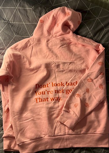 m Beden Pembe Baskılı Kadın Sweatshirt