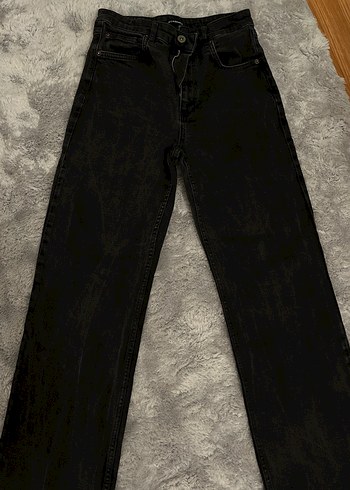 Academia Siyah Yuksek Bel Denim Jean