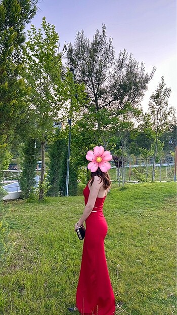 34 Beden kırmızı Renk Kırmızı Abiye Elbise