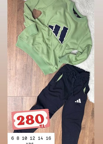 Kız Çocuk Camel Renkli Pamuklu Sweatshirt ve Eşofman - Görsel 12