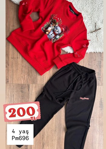 Kız Çocuk Camel Renkli Pamuklu Sweatshirt ve Eşofman - Görsel 9