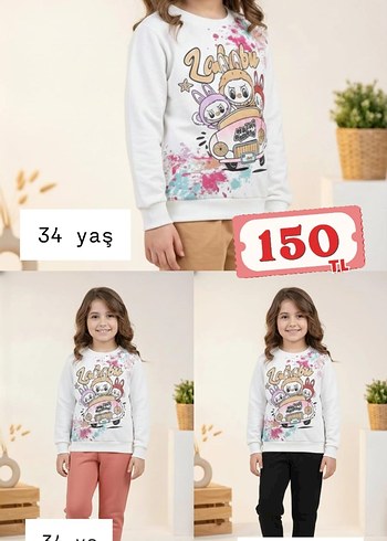 Kız Çocuk Camel Renkli Pamuklu Sweatshirt ve Eşofman - Görsel 5