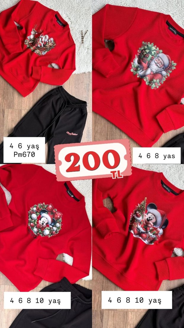 Kız Çocuk Camel Renkli Pamuklu Sweatshirt ve Eşofman - Görsel 3