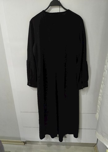 Siyah Uzun Kollu Drapeli Kadın Elbise - Görsel 5