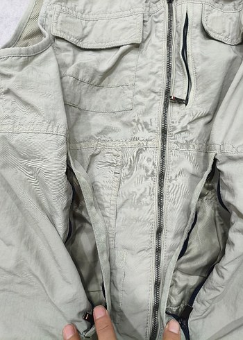 Bej Erkek Kolsuz Fermuarlı Keten Yelek - Görsel 4