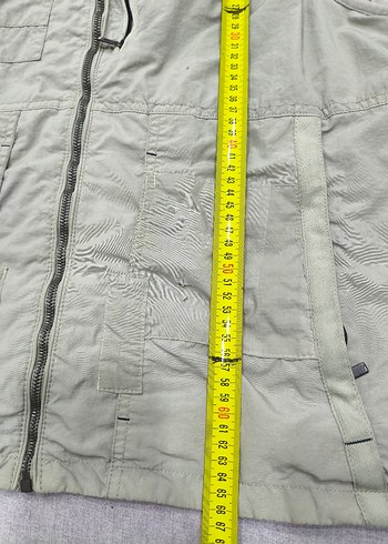 Bej Erkek Kolsuz Fermuarlı Keten Yelek - Görsel 3