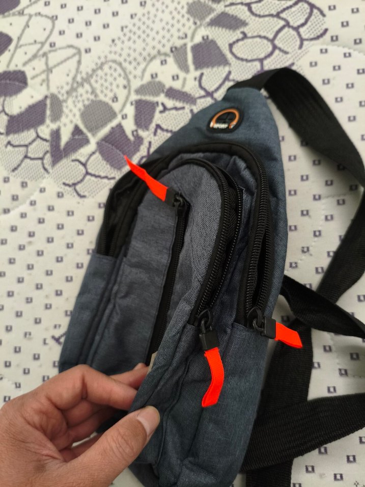 Gri Baskılı Erkek Omuz Çantası - Görsel 4