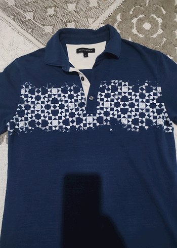 Banana Republic Erkek Lacivert Baskılı Kısa Kollu Polo Tişört