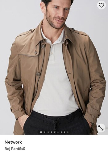 Bej Erkek Midi Boy Düğmeli Trençkot - Görsel 5