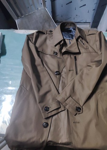 Bej Erkek Midi Boy Düğmeli Trençkot - Görsel 2