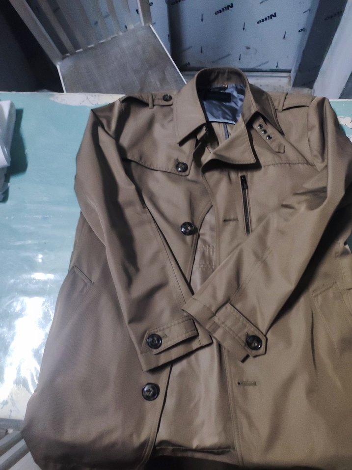 Bej Erkek Midi Boy Düğmeli Trençkot - Görsel 2