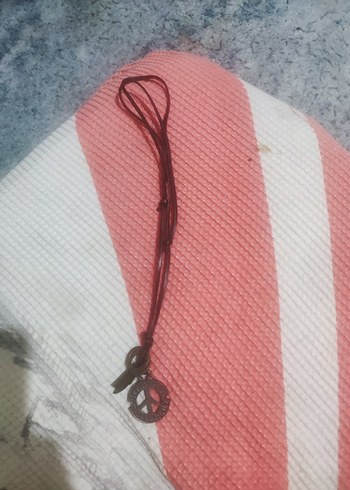 Pembe Nakışlı Zincir Detaylı Bohem Kolye - Görsel 3