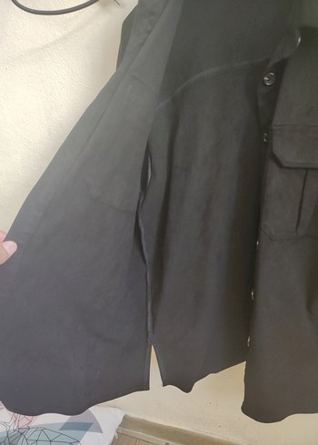 ipekyol Düğmeli Siyah Süet Midi Gömlek