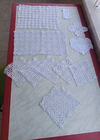 Bohem Tarzı El Yapımı Beyaz Dantel Seti