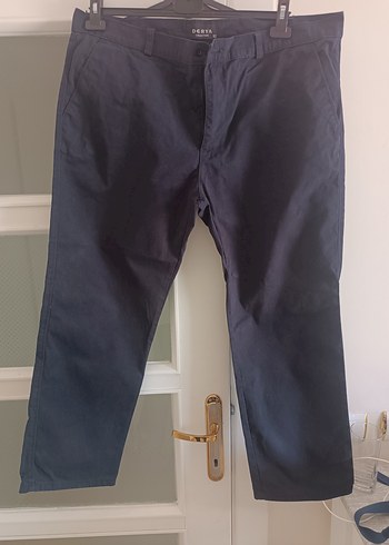 Lacivert Erkek Kemerli Denim Pantolon 52 beden
