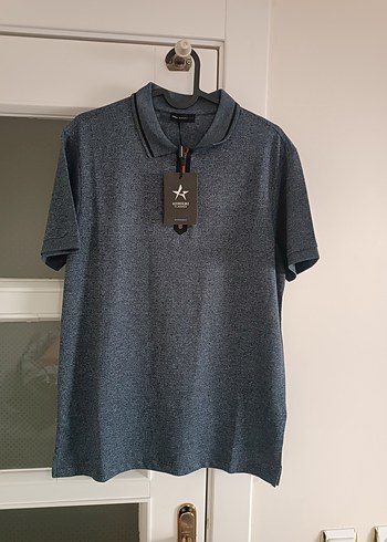 Fermuarlı Gri Denim Erkek Polo Tişört - Görsel 2