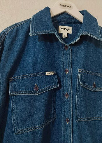 m Beden WRANGLER Düğmeli Lacivert Kadın Denim Ceket
