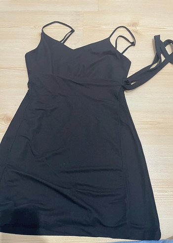 Siyah İnce Askılı Midi Elbise - Görsel 4